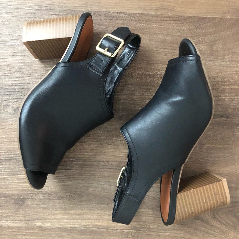 Open Toed Black Heels